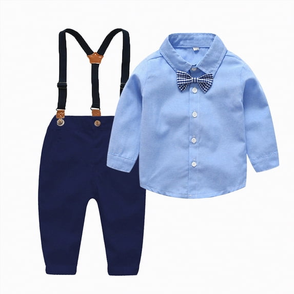 Futezty Toddler Boys Girls Clothes Fall Winter Outfit Sets, Baby Boy Girl Long Sleeve Crew Neck Cute Button Front 6M 1T 2T 3T 4T 5T 2 PC Party Wear