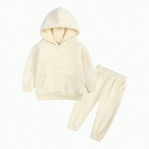 Futezty Toddler Boys Girls Clothes Fall Winter Outfit Sets, Baby Boy Girl Long Sleeve Crew Neck Fleece Elastic Waistband 0 6 12 18 24 Months 2T 3T 4T 2Pcs Set Sweatshirt with Waist Sweatpants