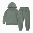 thumbnail image 1 of Futezty Toddler Boys Girls Clothes Fall Winter Outfit Sets, Baby Boy Girl Long Sleeve Crew Neck Hooded Elastic Waist 6 12 18 24 Months 2T 3T 2-Pieces Set Everyday, 1 of 3