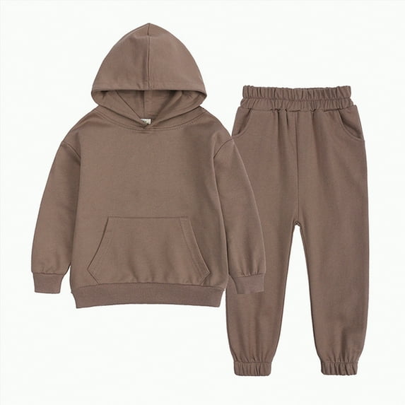 Futezty Toddler Boys Girls Clothes Fall Winter Outfit Sets, Baby Boy Girl Long Sleeve Crew Neck Hooded Pocket 6M 1T 2T 3T 4T 5T 2 Piece Everyday