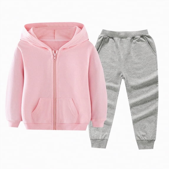 Futezty Toddler Boys Girls Clothes Fall Winter Outfit Sets, Baby Boy Girl Long Sleeve Crew Neck Zip-up Pocket 6 12 18 24 Months 2T 3T 4T 2 Pcs Everyday