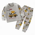 thumbnail image 1 of Futezty Toddler Boys Girls Clothes Fall Winter Outfit Sets, Baby Boy Girl Long Sleeve Round Neck Car Pattern Elastic Waistband 1T 2T 3T 4T 5T 3PCS Everyday, 1 of 4