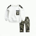 thumbnail image 1 of Futezty Toddler Boys Girls Clothes Fall Winter Outfit Sets, Baby Boy Girl Long Sleeved Crew Neck Camouflage Elastic Waist 0 6 12 18 24 Months 2T 3T 4T 3PCS Sweatshirt Tops and Pants Set, 1 of 4