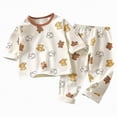 thumbnail image 1 of Futezty Toddler Boys Girls Clothes Fall Winter Outfit Sets, Baby Boy Girl Long Sleeved Round Neck Cartoon Print Elastic Waist 1T 2T 3T 4T 5T 2 Piece Pajama Set, 1 of 6