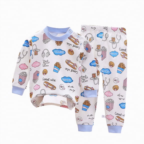 Futezty Toddler Boys Girls Clothes Fall Winter Outfit Sets, Baby Boy Girl Outfits Long Sleeve Round Neck Cute Elastic Waist 0 6 12 18 24 Months 2T 3T 4T 2 PC Pajama Set