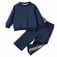 thumbnail image 1 of Futezty Toddler Boys Girls Clothes Fall Winter Outfit Sets, Baby Boy Girl Outfits Long Sleeve Round Neck Stripe Elastic Waist 6M 1T 2T 3T 4T 5T 2PCS Playwear Set, 1 of 6