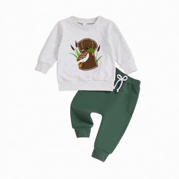 Futezty Toddler Boys Girls Clothes Fall Winter Outfit Sets, Baby Boy Girl Outfits Long Sleeved Round Neckline Cartoon Print Elastic Waist 1T 2T 3T 4T 5T 2 Pcs Sleepwear