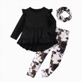 thumbnail image 1 of Futezty Toddler Boys Girls Clothes Fall Winter Outfit Sets, Baby Boy Girl Ruffle Sleeve Round Neck Prints Elastic Waist 6M 1T 2T 3T 4T 5T 2 Pcs Hoodie Sweatshirt Cargo Pants, 1 of 7