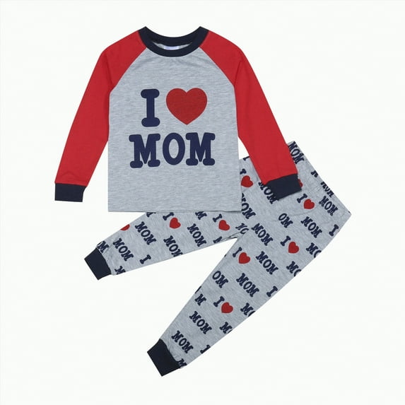 Futezty Toddler Boys Girls Clothes Fall Winter Outfit Sets, Baby Outfits Long Sleeve Crew Neck Contrast Color Elastic Waist 1T 2T 3T 4T 5T 2-Pieces Set Pajama