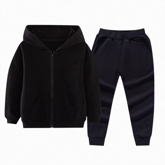Futezty Toddler Boys Girls Clothes Fall Winter Outfit Sets, Baby Outfits Long Sleeve Crew Neck Hooded Pocket 3M 6M 12M 18M 24M 2T 3T 3PCS Everyday