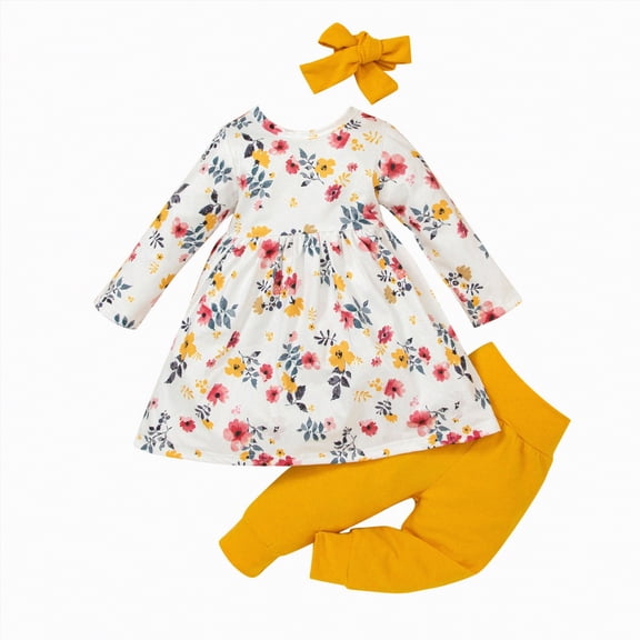 Futezty Toddler Boys Girls Clothes Fall Winter Outfit Sets, Baby Outfits Long Sleeve Crew Neck Prints Elastic Waist 6M 12M 24M 2T 3T 4T 5T 2 PC Everyday