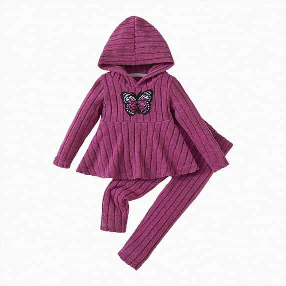 Futezty Toddler Boys Girls Clothes Fall Winter Outfit Sets, Baby Outfits Long Sleeve Crew Neck Stripe Stretch Waistband 0 6 12 18 24 Months 2T 3T 3PCS Hoodie Sweatshirt + Pants