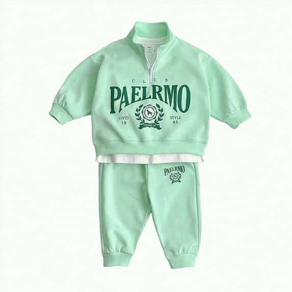 Futezty Toddler Boys Girls Clothes Fall Winter Outfit Sets, Kids Outfits Sets Long Sleeve Crew Neck Letter Embroidery Elastic Waist 1T 2T 3T 4T 5T 6T 2Pcs Set Everyday