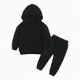 thumbnail image 1 of Futezty Toddler Boys Girls Clothes Fall Winter Outfit Sets, Kids Outfits Sets Long Sleeve Crew Neck Solid Elastic Waistband 1T 2T 3T 4T 5T 6T 2Pcs Set Hoodie & Sweatpants, 1 of 7
