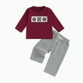 thumbnail image 1 of Futezty Toddler Boys Girls Clothes Fall Winter Outfit Sets, Kids Outfits Sets Long Sleeve Round Neck Cartoon Print Drawstring Pants 6M 9M 12M 2T 3T 4T 2 Piece Everyday, 1 of 4