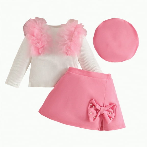 Futezty Toddler Boys Girls Clothes Fall Winter Outfit Sets, Kids Outfits Sets Long Sleeve Round Neck Cute Stretch 3M 6M 12M 18M 24M 2T 3T 2 Piece Everyday