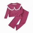 thumbnail image 1 of Futezty Toddler Boys Girls Clothes Fall Winter Outfit Sets, Kids Outfits Sets Long Sleeve Round Neck Floral Elastic Waist 0 6 12 18 24 Months 2T 3T 4T 2 PC Everyday, 1 of 5