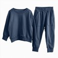 thumbnail image 1 of Futezty Toddler Boys Girls Clothes Fall Winter Outfit Sets, Kids Outfits Sets Long Sleeve Round Neck Solid Elastic Waist 6 12 18 24 Months 2T 3T 2PCS Everyday, 1 of 5
