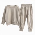 thumbnail image 1 of Futezty Toddler Boys Girls Clothes Fall Winter Outfit Sets, Kids Outfits Sets Long Sleeve Round Neck Solid Pocket 6 12 18 24 Months 2T 3T 2-Pieces Set Everyday, 1 of 4