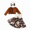 thumbnail image 1 of Futezty Toddler Boys Girls Clothes Fall Winter Outfit Sets, Kids Outfits Sets Long Sleeve Round Neckline Bow Pattern Stretch 6M 9M 12M 2T 3T 4T 3PCS Party Wear, 1 of 4