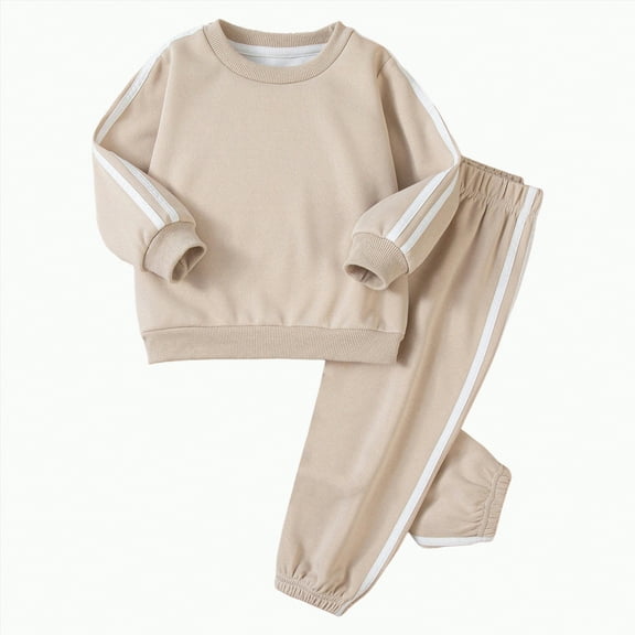 Futezty Toddler Boys Girls Clothes Fall Winter Outfit Sets, Kids Outfits Sets Long Sleeve Round Neckline Warm Stretch 6 12 18 24 Months 2T 3T 4T 2 PC Sweatshirt Tops Pants Set