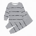 thumbnail image 1 of Futezty Toddler Boys Girls Clothes Fall Winter Outfit Sets, Set For Kids Long Sleeve Crew Neck Stripe Elastic Waist 6M 9M 12M 2T 3T 4T 2 PC Sleepwear, 1 of 5