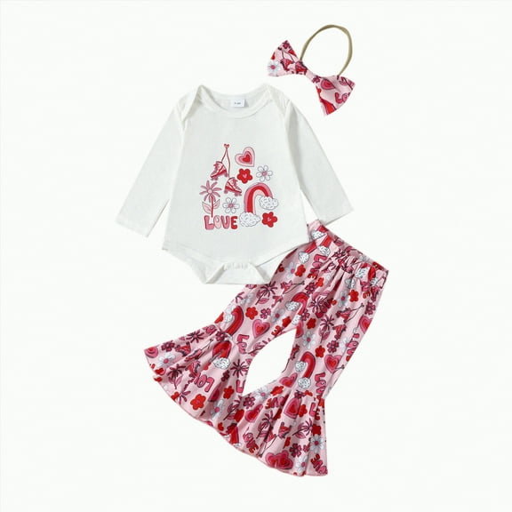 Futezty Toddler Boys Girls Clothes Fall Winter Outfit Sets, Set For Kids Long Sleeve Round Neck Letter Elastic Waist 6M 9M 12M 2T 3T 4T 3PCS Everyday