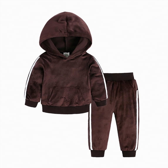 Futezty Toddler Boys Girls Clothes Fall Winter Outfit Sets, Set For Kids Long Sleeve Crew Neck Hooded Stretch 6M 9M 12M 2T 3T 4T 2PCS Hoodie Sweatshirt + Pants