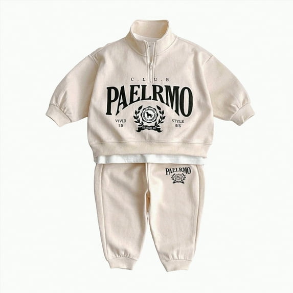 Futezty Toddler Boys Girls Clothes Fall Winter Outfit Sets, Set For Kids Long Sleeve Crew Neck Letter Print Stretch Waistband 0 6 12 18 24 Months 2T 3T 2-Pieces Everyday