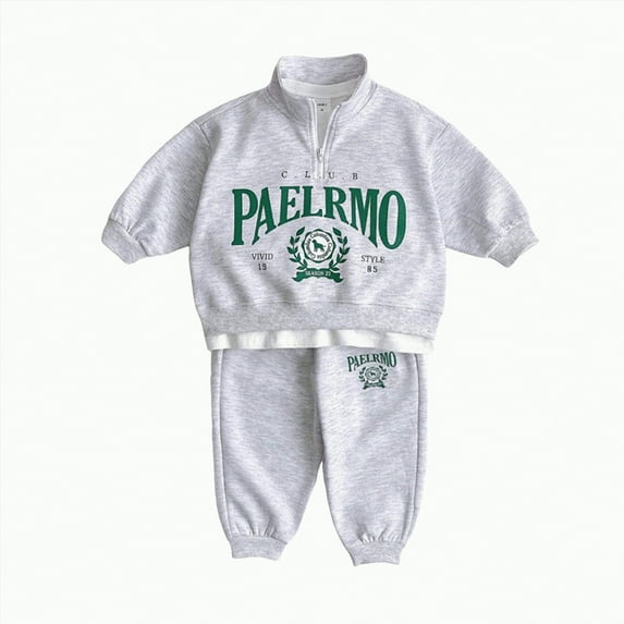 Futezty Toddler Boys Girls Clothes Fall Winter Outfit Sets, Set For Kids Long Sleeve Crew Neck Letter Stretch Waistband 6M 12M 24M 2T 3T 4T 5T 2 Pcs Everyday