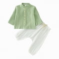thumbnail image 1 of Futezty Toddler Boys Girls Clothes Fall Winter Outfit Sets, Set For Kids Long Sleeve Crew Neck Solid Color Elastic Waist 3M 6M 12M 18M 24M 2T 3T 2 Pcs Everyday, 1 of 5