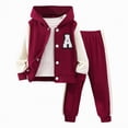 thumbnail image 1 of Futezty Toddler Boys Girls Clothes Fall Winter Outfit Sets, Set For Kids Long Sleeve Round Neck Color Block Elastic Waist 12 18 24 Months 2T 3T 4T 2 Pcs Everyday, 1 of 7