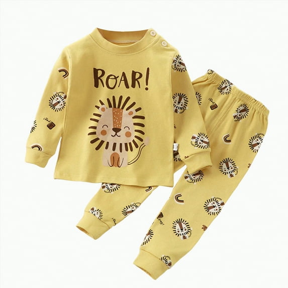 Futezty Toddler Boys Girls Clothes Fall Winter Outfit Sets, Set For Kids Long Sleeve Round Neck Cute Elastic Waist 6 12 18 24 Months 2T 3T 2 Piece Pajama