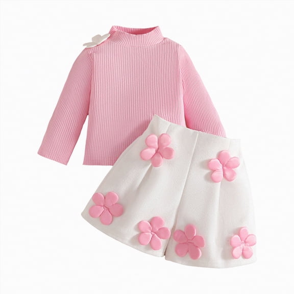 Futezty Toddler Boys Girls Clothes Fall Winter Outfit Sets, Set For Kids Long Sleeve Round Neck Cute Stretch 6 12 18 24 Months 2T 3T 4T 2 Piece Shirts and Pants