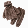 thumbnail image 1 of Futezty Toddler Boys Girls Clothes Fall Winter Outfit Sets, Set For Kids Long Sleeve Round Neck Hooded Elastic Waist 0 6 12 18 24 Months 2T 3T 4T 2PCS Playwear, 1 of 4