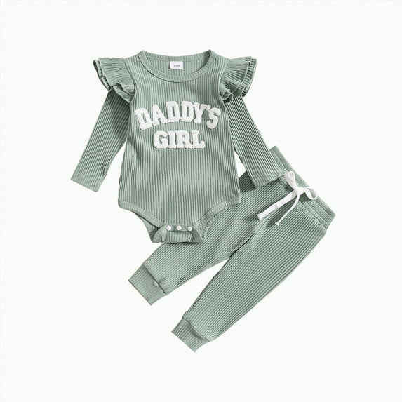 Futezty Toddler Boys Girls Clothes Fall Winter Outfit Sets, Set For Kids Long Sleeve Round Neck Ruffle Drawstring Pants 0 6 12 18 24 Months 2T 3T 4T 2 Piece Everyday