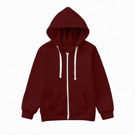 Futezty Toddler Boys Girls Cute Coat Sweatshirt Color Solid Zip Long Hoodie Top Sleeve Up Kids Jackets For Boys Girls Comfortable Warm Zipper Hooded Boys Girls Sweatshirts