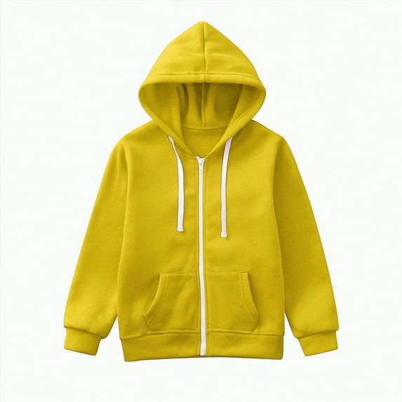 Futezty Toddler Boys Girls Cute Coat Sweatshirt Color Solid Zip Long Hoodie Top Sleeve Up Kids Jackets For Boys Girls Comfortable Warm Zipper Hooded Boys Girls Sweatshirts