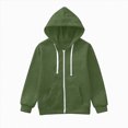 thumbnail image 1 of Futezty Toddler Boys Girls Cute Coat Sweatshirt Color Solid Zip Long Hoodie Top Sleeve Up Kids Jackets For Boys Girls Comfortable Warm Zipper Hooded Boys Girls Sweatshirts, 1 of 5