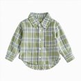 thumbnail image 1 of Futezty Toddler Boys Long Sleeve Button Down Plaid Flannel Shirt Baby Boy Collared Shirts Casual Tops 3M-5T, 1 of 4