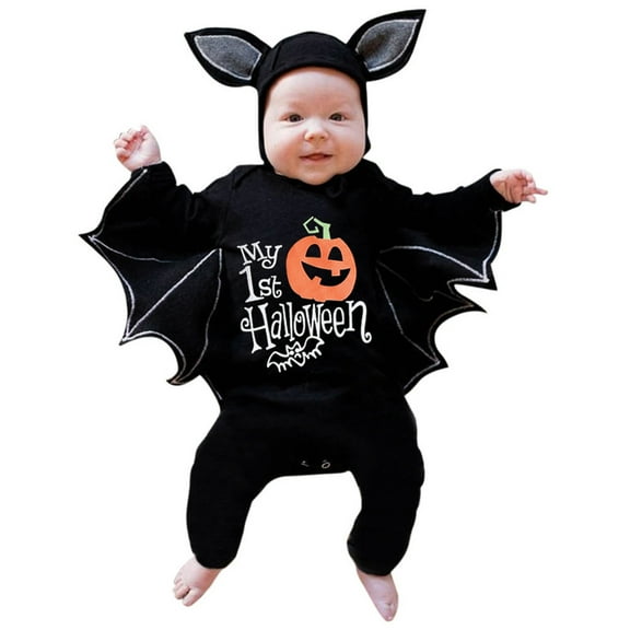 Futezty Toddler Girls Boys Black Bat Hoodies Pant Set Fall Winter Clothes