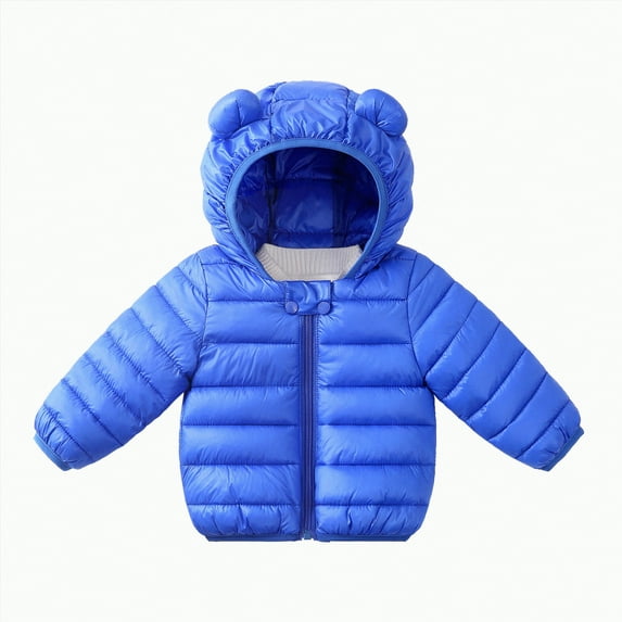 Futezty Toddler Girls Winter Hooded Coats Jackets Warm Puffer Coat Snow Clothes Outerwear Winter Child Kids Solid Color Hoodie Zipper Coats Keep Warm Jacket Coat Boys