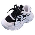 thumbnail image 1 of Futezty Toddler Infant Kids Baby Girls Mesh Breathable Lace Up Soft Shoes Sneakers Girls Sports Shoes Cute Comfortable Thick Bottom Flat Casual Shoes, 1 of 7