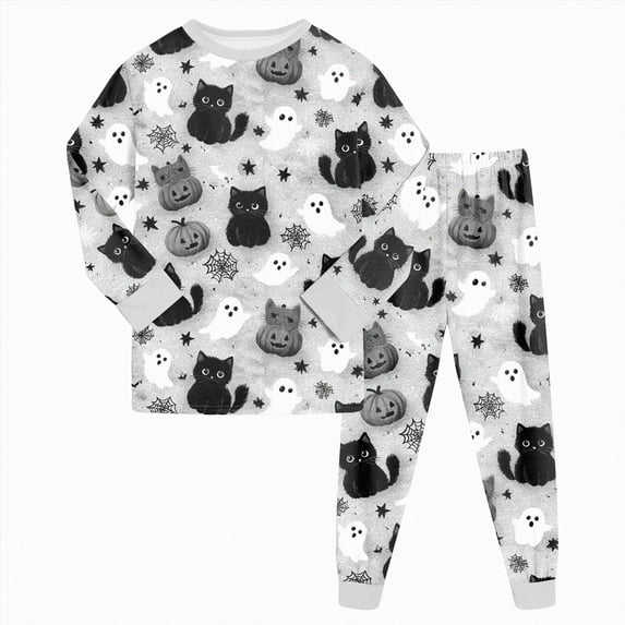 Futezty Unisex Toddler Halloween Pajamas Boy Cute Soft Cotton Sleepwear Pjs Sets Kids 2 Piece Long Sleeve Jammies for Girls 2T-9T