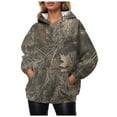 thumbnail image 1 of Futezty Women Camo Hoodies Print Oversized Long Sleeve Fall Sweatshirt Pullover with Kangaroo Pocket, 1 of 4