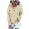 thumbnail image 1 of Futezty Women Casual Hoodies Long Sleeve Solid Lightweight Pullover Tops Loose Sweatshirt with Pocket, 1 of 5