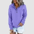 thumbnail image 1 of Futezty Women Casual Hoodies Long Sleeve Solid Lightweight Pullover Tops Loose Sweatshirt with Pocket, 1 of 4