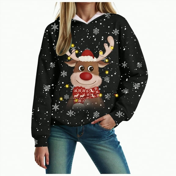 Futezty Women Christmas Sweatshirt Xmas Fleece Warm Vacation Tunic Sweater Shirt Graphic Pullover Top