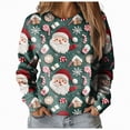 thumbnail image 1 of Futezty Women Christmas Sweatshirts 3D Digital Print Novelty Pullover Tops Funny Santa Xmas Tree Graphic Holiday Outfits, 1 of 7