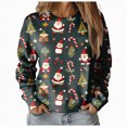 thumbnail image 1 of Futezty Women Christmas Sweatshirts 3D Digital Print Novelty Pullover Tops Funny Santa Xmas Tree Graphic Holiday Outfits, 1 of 7